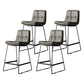 Scandinavian Low Back Home Stool Matte Finish Upholstered Barstool Dark Gray 4 Piece Set Counter Stool(26"H) Clearhalo 'Bar Furniture' 'Bar Stools' 'bar_stools' 'furn' 'furn_bar_stools' 'Furniture' 'furniture_bar_stools' 'Kitchen & Dining Furniture' 4940661