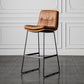 Scandinavian Low Back Home Stool Matte Finish Upholstered Barstool Brown 1 Piece Bar Stool(30"H) Clearhalo 'Bar Furniture' 'Bar Stools' 'bar_stools' 'furn' 'furn_bar_stools' 'Furniture' 'furniture_bar_stools' 'Kitchen & Dining Furniture' 4940662