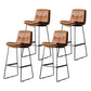 Scandinavian Low Back Home Stool Matte Finish Upholstered Barstool Brown 4 Piece Set Bar Stool(30"H) Clearhalo 'Bar Furniture' 'Bar Stools' 'bar_stools' 'furn' 'furn_bar_stools' 'Furniture' 'furniture_bar_stools' 'Kitchen & Dining Furniture' 4940664