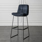 Scandinavian Low Back Home Stool Matte Finish Upholstered Barstool Navy Blue 1 Piece Bar Stool(30"H) Clearhalo 'Bar Furniture' 'Bar Stools' 'bar_stools' 'furn' 'furn_bar_stools' 'Furniture' 'furniture_bar_stools' 'Kitchen & Dining Furniture' 4940665