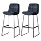 Scandinavian Low Back Home Stool Matte Finish Upholstered Barstool Navy Blue 2 Piece Set Bar Stool(30"H) Clearhalo 'Bar Furniture' 'Bar Stools' 'bar_stools' 'furn' 'furn_bar_stools' 'Furniture' 'furniture_bar_stools' 'Kitchen & Dining Furniture' 4940666