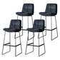 Scandinavian Low Back Home Stool Matte Finish Upholstered Barstool Navy Blue 4 Piece Set Bar Stool(30"H) Clearhalo 'Bar Furniture' 'Bar Stools' 'bar_stools' 'furn' 'furn_bar_stools' 'Furniture' 'furniture_bar_stools' 'Kitchen & Dining Furniture' 4940667