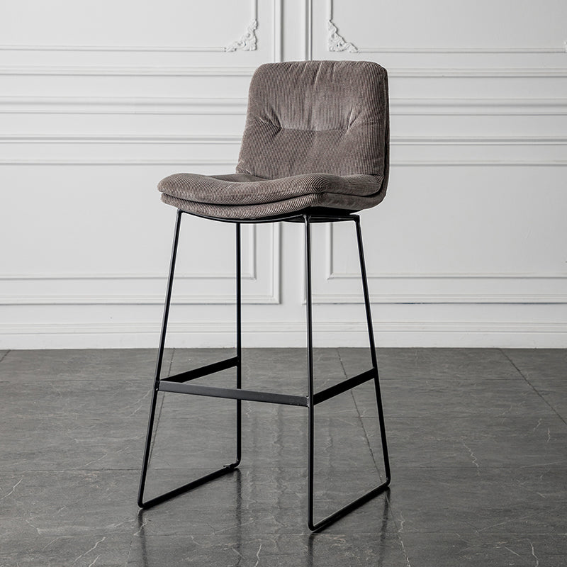 Scandinavian Low Back Home Stool Matte Finish Upholstered Barstool Grey 1 Piece Bar Stool(30"H) Clearhalo 'Bar Furniture' 'Bar Stools' 'bar_stools' 'furn' 'furn_bar_stools' 'Furniture' 'furniture_bar_stools' 'Kitchen & Dining Furniture' 4940668