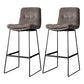 Scandinavian Low Back Home Stool Matte Finish Upholstered Barstool Grey 2 Piece Set Bar Stool(30"H) Clearhalo 'Bar Furniture' 'Bar Stools' 'bar_stools' 'furn' 'furn_bar_stools' 'Furniture' 'furniture_bar_stools' 'Kitchen & Dining Furniture' 4940669