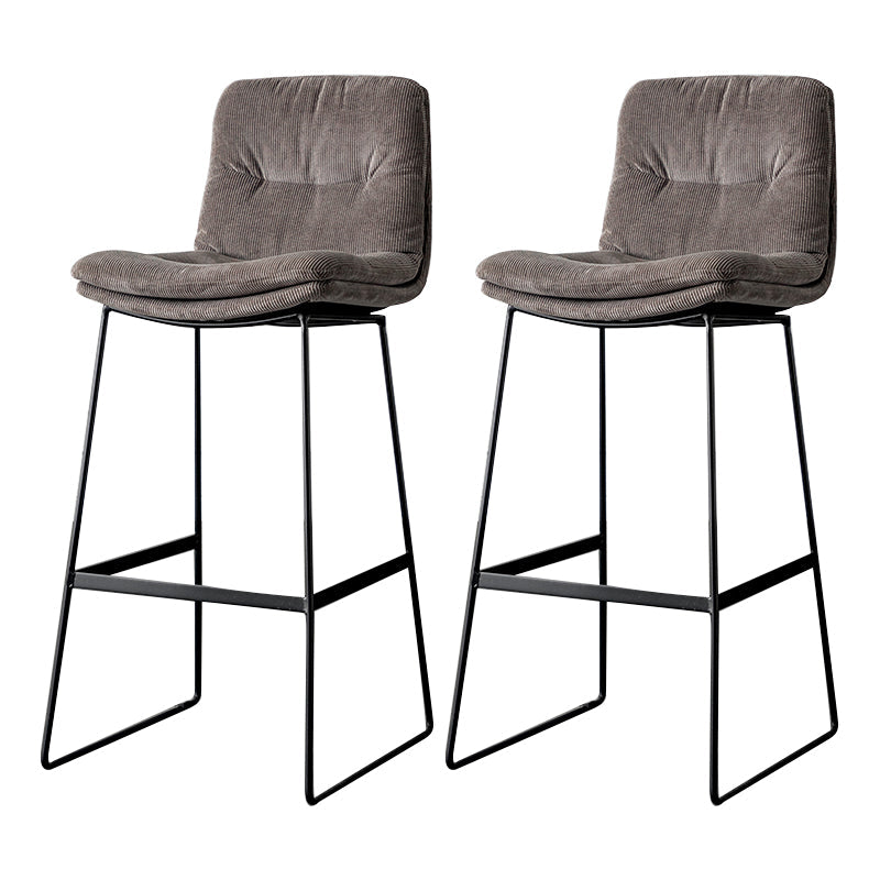 Scandinavian Low Back Home Stool Matte Finish Upholstered Barstool Grey 2 Piece Set Bar Stool(30"H) Clearhalo 'Bar Furniture' 'Bar Stools' 'bar_stools' 'furn' 'furn_bar_stools' 'Furniture' 'furniture_bar_stools' 'Kitchen & Dining Furniture' 4940669