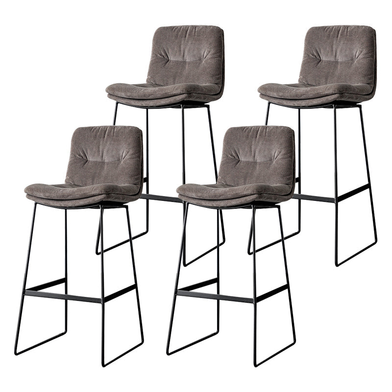 Scandinavian Low Back Home Stool Matte Finish Upholstered Barstool Grey 4 Piece Set Bar Stool(30"H) Clearhalo 'Bar Furniture' 'Bar Stools' 'bar_stools' 'furn' 'furn_bar_stools' 'Furniture' 'furniture_bar_stools' 'Kitchen & Dining Furniture' 4940670