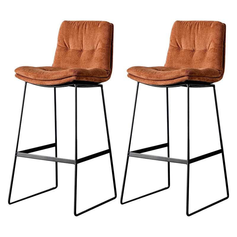 Scandinavian Low Back Home Stool Matte Finish Upholstered Barstool Red Brown 2 Piece Set Bar Stool(30"H) Clearhalo 'Bar Furniture' 'Bar Stools' 'bar_stools' 'furn' 'furn_bar_stools' 'Furniture' 'furniture_bar_stools' 'Kitchen & Dining Furniture' 4940672