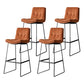 Scandinavian Low Back Home Stool Matte Finish Upholstered Barstool Red Brown 4 Piece Set Bar Stool(30"H) Clearhalo 'Bar Furniture' 'Bar Stools' 'bar_stools' 'furn' 'furn_bar_stools' 'Furniture' 'furniture_bar_stools' 'Kitchen & Dining Furniture' 4940673