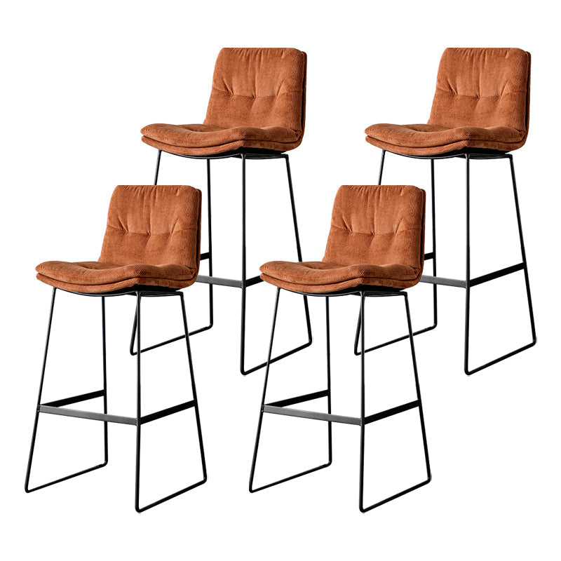 Scandinavian Low Back Home Stool Matte Finish Upholstered Barstool Red Brown 4 Piece Set Bar Stool(30"H) Clearhalo 'Bar Furniture' 'Bar Stools' 'bar_stools' 'furn' 'furn_bar_stools' 'Furniture' 'furniture_bar_stools' 'Kitchen & Dining Furniture' 4940673
