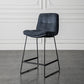 Scandinavian Low Back Home Stool Matte Finish Upholstered Barstool Navy Blue 1 Piece Counter Stool(26"H) Clearhalo 'Bar Furniture' 'Bar Stools' 'bar_stools' 'furn' 'furn_bar_stools' 'Furniture' 'furniture_bar_stools' 'Kitchen & Dining Furniture' 4940674