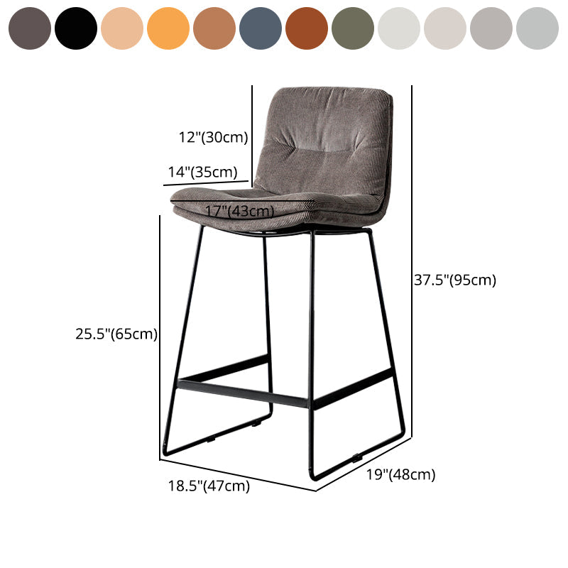 Scandinavian Low Back Home Stool Matte Finish Upholstered Barstool Clearhalo 'Bar Furniture' 'Bar Stools' 'bar_stools' 'furn' 'furn_bar_stools' 'Furniture' 'furniture_bar_stools' 'Kitchen & Dining Furniture' 4940677