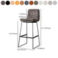Scandinavian Low Back Home Stool Matte Finish Upholstered Barstool Clearhalo 'Bar Furniture' 'Bar Stools' 'bar_stools' 'furn' 'furn_bar_stools' 'Furniture' 'furniture_bar_stools' 'Kitchen & Dining Furniture' 4940678