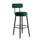Industrial Backrest Counter Stool Iron Cafe Bar Stool with Pedal and Velvet Cushion Clearhalo 'Bar Furniture' 'Bar Stools' 'bar_stools' 'furn' 'furn_bar_stools' 'Furniture' 'furniture_bar_stools' 'Kitchen & Dining Furniture' 4940688