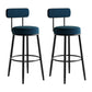 Industrial Backrest Counter Stool Iron Cafe Bar Stool with Pedal and Velvet Cushion Blue 2 Piece Set Clearhalo 'Bar Furniture' 'Bar Stools' 'bar_stools' 'furn' 'furn_bar_stools' 'Furniture' 'furniture_bar_stools' 'Kitchen & Dining Furniture' 4940693