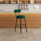 Industrial Backrest Counter Stool Iron Cafe Bar Stool with Pedal and Velvet Cushion Green 1 Piece Clearhalo 'Bar Furniture' 'Bar Stools' 'bar_stools' 'furn' 'furn_bar_stools' 'Furniture' 'furniture_bar_stools' 'Kitchen & Dining Furniture' 4940695