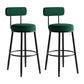 Industrial Backrest Counter Stool Iron Cafe Bar Stool with Pedal and Velvet Cushion Green 2 Piece Set Clearhalo 'Bar Furniture' 'Bar Stools' 'bar_stools' 'furn' 'furn_bar_stools' 'Furniture' 'furniture_bar_stools' 'Kitchen & Dining Furniture' 4940696