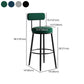 Industrial Backrest Counter Stool Iron Cafe Bar Stool with Pedal and Velvet Cushion Clearhalo 'Bar Furniture' 'Bar Stools' 'bar_stools' 'furn' 'furn_bar_stools' 'Furniture' 'furniture_bar_stools' 'Kitchen & Dining Furniture' 4940702