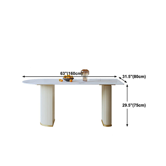 Glam 1/3/5 Pieces Dining Set Rectangle Stone Dining Table for Dining Room Clearhalo 'Dining Room Sets' 'Dining Tables & Seating' 'dining_room_set' 'furn' 'furn_dining_room_set' 'Furniture' 'furniture_dining_room_set' 'Kitchen & Dining Furniture' 4940715