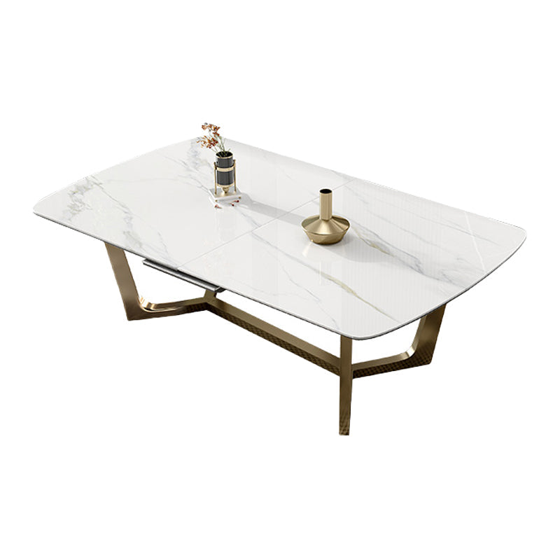 Glam 1/4/5/7 Pieces Scalable Dinette Set with Sintered Stone Rectangle Dining Table Set White 59"L x 35"W Clearhalo 'Dining Room Sets' 'Dining Tables & Seating' 'dining_room_set' 'furn' 'furn_dining_room_set' 'Furniture' 'furniture_dining_room_set' 'Kitchen & Dining Furniture' 4940727