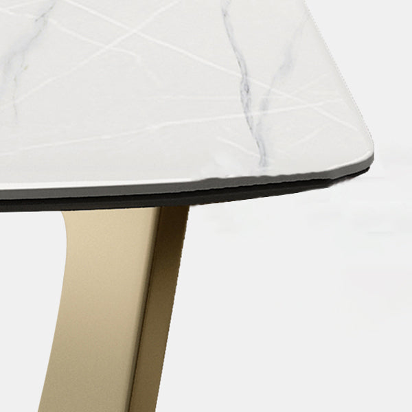 Glam 1/4/5/7 Pieces Scalable Dinette Set with Sintered Stone Rectangle Dining Table Set Clearhalo 'Dining Room Sets' 'Dining Tables & Seating' 'dining_room_set' 'furn' 'furn_dining_room_set' 'Furniture' 'furniture_dining_room_set' 'Kitchen & Dining Furniture' 4940729