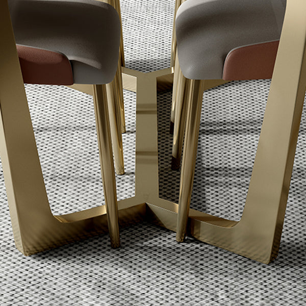 Glam 1/4/5/7 Pieces Scalable Dinette Set with Sintered Stone Rectangle Dining Table Set Clearhalo 'Dining Room Sets' 'Dining Tables & Seating' 'dining_room_set' 'furn' 'furn_dining_room_set' 'Furniture' 'furniture_dining_room_set' 'Kitchen & Dining Furniture' 4940732