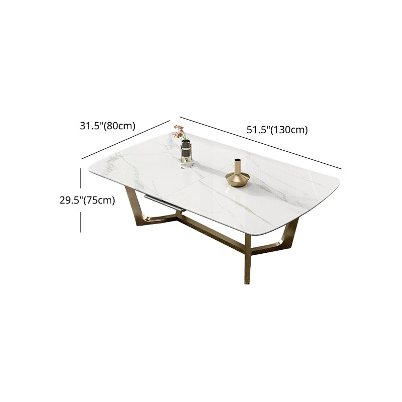 Glam 1/4/5/7 Pieces Scalable Dinette Set with Sintered Stone Rectangle Dining Table Set Clearhalo 'Dining Room Sets' 'Dining Tables & Seating' 'dining_room_set' 'furn' 'furn_dining_room_set' 'Furniture' 'furniture_dining_room_set' 'Kitchen & Dining Furniture' 4940734