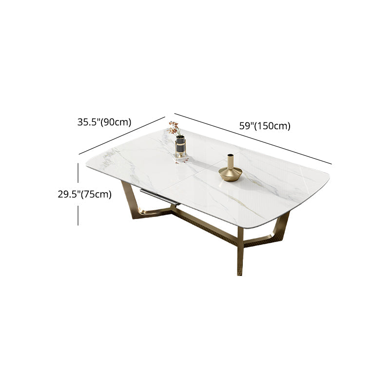 Glam 1/4/5/7 Pieces Scalable Dinette Set with Sintered Stone Rectangle Dining Table Set Clearhalo 'Dining Room Sets' 'Dining Tables & Seating' 'dining_room_set' 'furn' 'furn_dining_room_set' 'Furniture' 'furniture_dining_room_set' 'Kitchen & Dining Furniture' 4940735