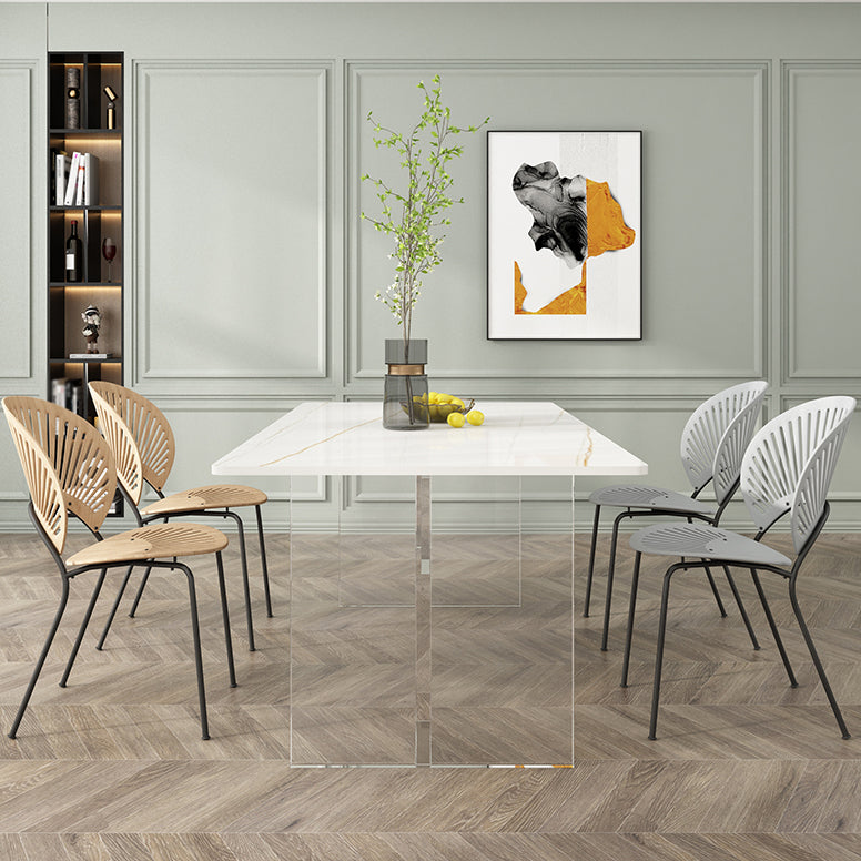 Modern 1/5/7 Pieces Dining Set Rectangle Stone Dining Table for Dining Room Clearhalo 'Dining Room Sets' 'Dining Tables & Seating' 'dining_room_set' 'furn' 'furn_dining_room_set' 'Furniture' 'furniture_dining_room_set' 'Kitchen & Dining Furniture' 4940742