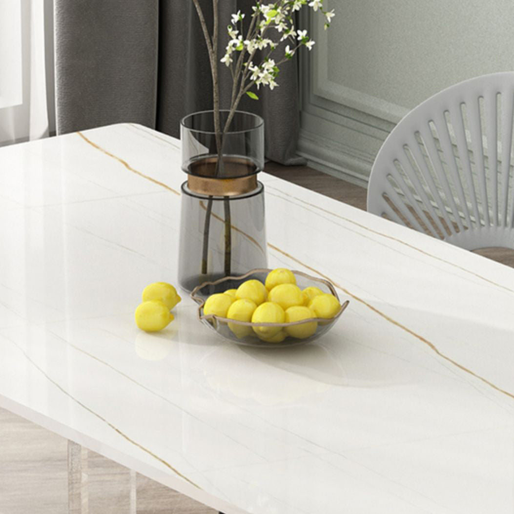 Modern 1/5/7 Pieces Dining Set Rectangle Stone Dining Table for Dining Room Clearhalo 'Dining Room Sets' 'Dining Tables & Seating' 'dining_room_set' 'furn' 'furn_dining_room_set' 'Furniture' 'furniture_dining_room_set' 'Kitchen & Dining Furniture' 4940746