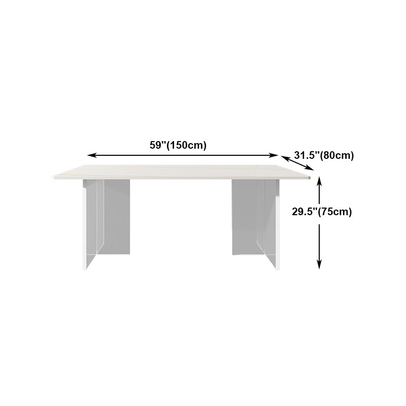 Modern 1/5/7 Pieces Dining Set Rectangle Stone Dining Table for Dining Room Clearhalo 'Dining Room Sets' 'Dining Tables & Seating' 'dining_room_set' 'furn' 'furn_dining_room_set' 'Furniture' 'furniture_dining_room_set' 'Kitchen & Dining Furniture' 4940753