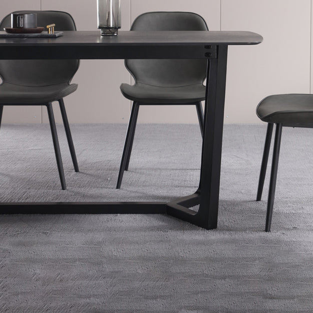 Modern 1/2/3/5 Pieces Dinette Set with Black Sintered Stone Top Rectangle Dining Table Set Clearhalo 'Dining Room Sets' 'Dining Tables & Seating' 'dining_room_set' 'furn' 'furn_dining_room_set' 'Furniture' 'furniture_dining_room_set' 'Kitchen & Dining Furniture' 4940765