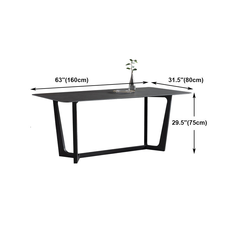 Modern 1/2/3/5 Pieces Dinette Set with Black Sintered Stone Top Rectangle Dining Table Set Clearhalo 'Dining Room Sets' 'Dining Tables & Seating' 'dining_room_set' 'furn' 'furn_dining_room_set' 'Furniture' 'furniture_dining_room_set' 'Kitchen & Dining Furniture' 4940770