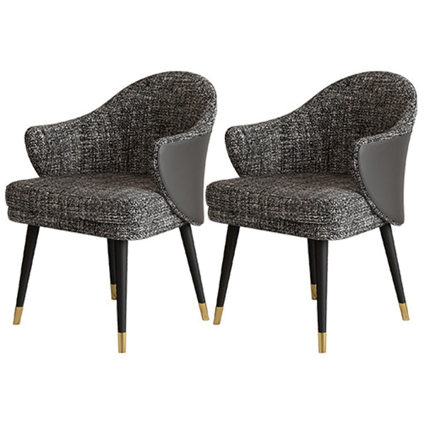 Glam 1/2/5 Pieces Dining Set Round Shape Sintered Stone Dining Table Set 2 Grey Chairs Clearhalo 'Dining Room Sets' 'Dining Tables & Seating' 'dining_room_set' 'furn' 'furn_dining_room_set' 'Furniture' 'furniture_dining_room_set' 'Kitchen & Dining Furniture' 4940774