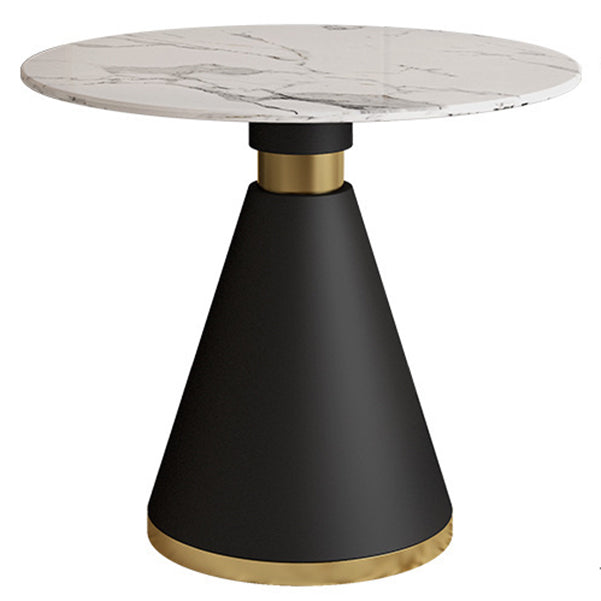 Glam 1/2/5 Pieces Dining Set Round Shape Sintered Stone Dining Table Set Clearhalo 'Dining Room Sets' 'Dining Tables & Seating' 'dining_room_set' 'furn' 'furn_dining_room_set' 'Furniture' 'furniture_dining_room_set' 'Kitchen & Dining Furniture' 4940778