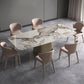 Nordic 1/4/7 Pieces Dining Set Sintered Stone Dining Table with Leather Chairs 7 Pieces: Table, 6 Chairs Clearhalo 'Dining Room Sets' 'Dining Tables & Seating' 'dining_room_set' 'furn' 'furn_dining_room_set' 'Furniture' 'furniture_dining_room_set' 'Kitchen & Dining Furniture' 4940794