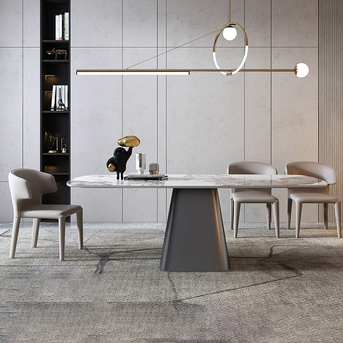 Nordic 1/4/7 Pieces Dining Set Sintered Stone Dining Table with Leather Chairs Clearhalo 'Dining Room Sets' 'Dining Tables & Seating' 'dining_room_set' 'furn' 'furn_dining_room_set' 'Furniture' 'furniture_dining_room_set' 'Kitchen & Dining Furniture' 4940797