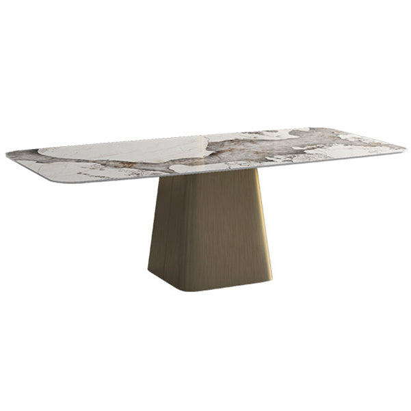 Nordic 1/4/7 Pieces Dining Set Sintered Stone Dining Table with Leather Chairs Clearhalo 'Dining Room Sets' 'Dining Tables & Seating' 'dining_room_set' 'furn' 'furn_dining_room_set' 'Furniture' 'furniture_dining_room_set' 'Kitchen & Dining Furniture' 4940799