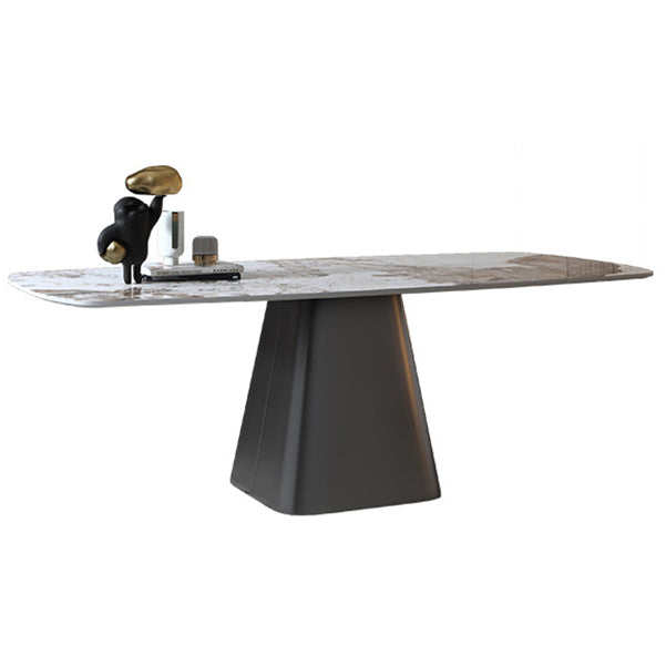 Nordic 1/4/7 Pieces Dining Set Sintered Stone Dining Table with Leather Chairs Clearhalo 'Dining Room Sets' 'Dining Tables & Seating' 'dining_room_set' 'furn' 'furn_dining_room_set' 'Furniture' 'furniture_dining_room_set' 'Kitchen & Dining Furniture' 4940802