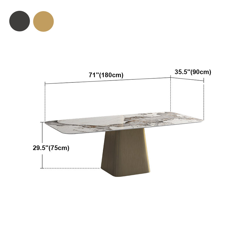 Nordic 1/4/7 Pieces Dining Set Sintered Stone Dining Table with Leather Chairs Clearhalo 'Dining Room Sets' 'Dining Tables & Seating' 'dining_room_set' 'furn' 'furn_dining_room_set' 'Furniture' 'furniture_dining_room_set' 'Kitchen & Dining Furniture' 4940809