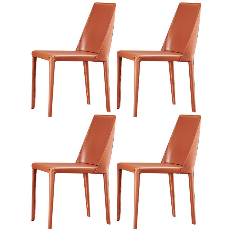 Modern 1/4/5/6/7 Pieces Dining Set Sintered Stone Dining Table Set for Home 4 Orange Chairs Clearhalo 'Dining Room Sets' 'Dining Tables & Seating' 'dining_room_set' 'furn' 'furn_dining_room_set' 'Furniture' 'furniture_dining_room_set' 'Kitchen & Dining Furniture' 4940814