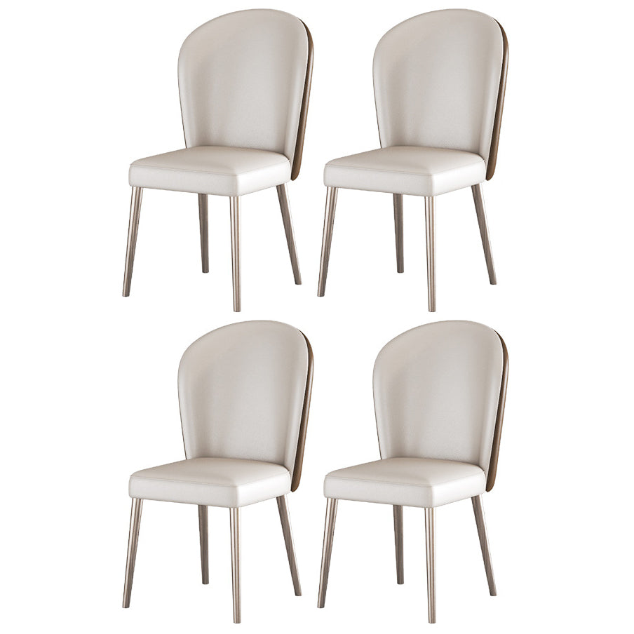 1/4/5/6 Pieces Dining Chairs Set White Rectangular Sintered Stone Top Dining Set for Home 4 White Chairs Clearhalo 'Dining Room Sets' 'Dining Tables & Seating' 'dining_room_set' 'furn' 'furn_dining_room_set' 'Furniture' 'furniture_dining_room_set' 'Kitchen & Dining Furniture' 4940828