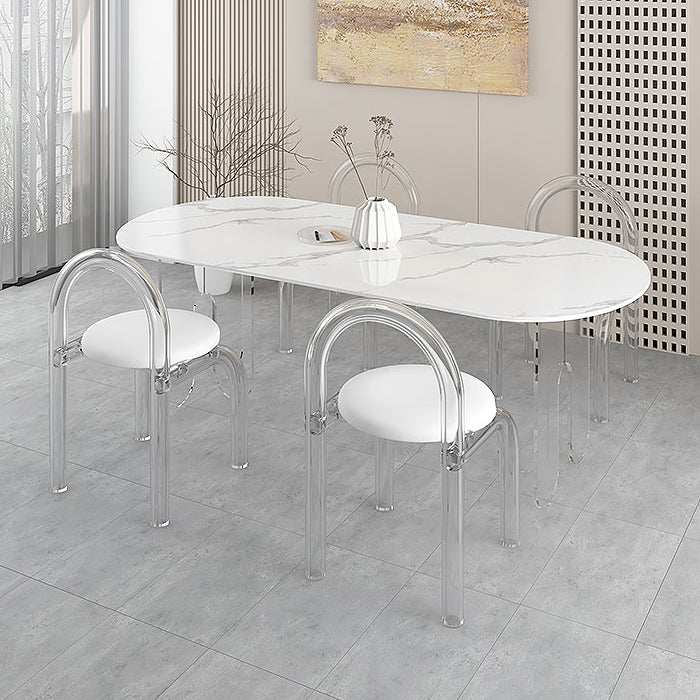 Modern 1/5 Pieces Dining Set Stone Dining Table for Dining Room Clearhalo 'Dining Room Sets' 'Dining Tables & Seating' 'dining_room_set' 'furn' 'furn_dining_room_set' 'Furniture' 'furniture_dining_room_set' 'Kitchen & Dining Furniture' 4940843