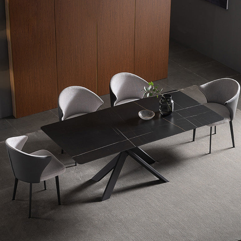 1/2/5/7 Pieces Dining Chairs Set Black Sintered Stone Dining Table Set for Home 5 Pieces: Table, 4 Chairs Clearhalo 'Dining Room Sets' 'Dining Tables & Seating' 'dining_room_set' 'furn' 'furn_dining_room_set' 'Furniture' 'furniture_dining_room_set' 'Kitchen & Dining Furniture' 4940859