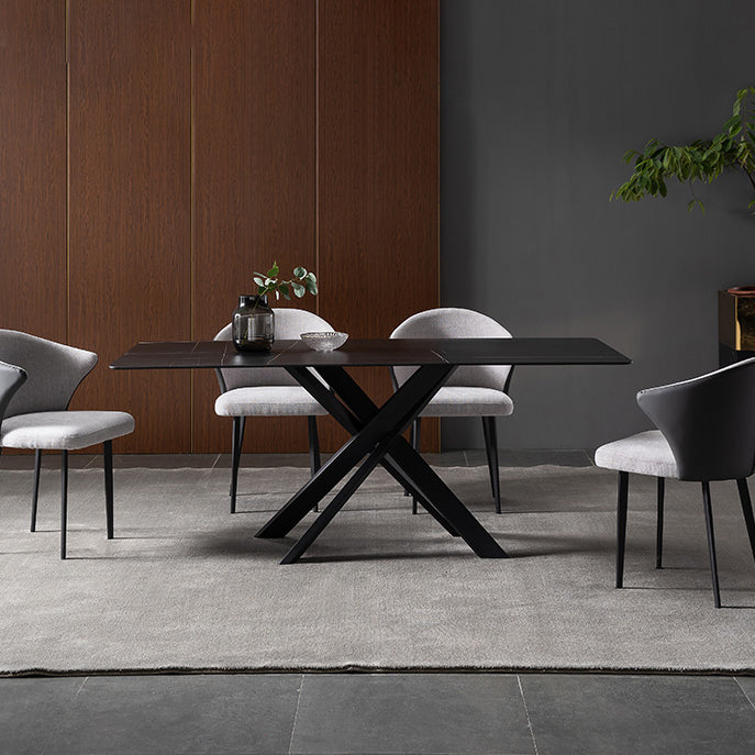 1/2/5/7 Pieces Dining Chairs Set Black Sintered Stone Dining Table Set for Home Clearhalo 'Dining Room Sets' 'Dining Tables & Seating' 'dining_room_set' 'furn' 'furn_dining_room_set' 'Furniture' 'furniture_dining_room_set' 'Kitchen & Dining Furniture' 4940863