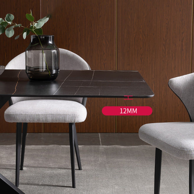 1/2/5/7 Pieces Dining Chairs Set Black Sintered Stone Dining Table Set for Home Clearhalo 'Dining Room Sets' 'Dining Tables & Seating' 'dining_room_set' 'furn' 'furn_dining_room_set' 'Furniture' 'furniture_dining_room_set' 'Kitchen & Dining Furniture' 4940865