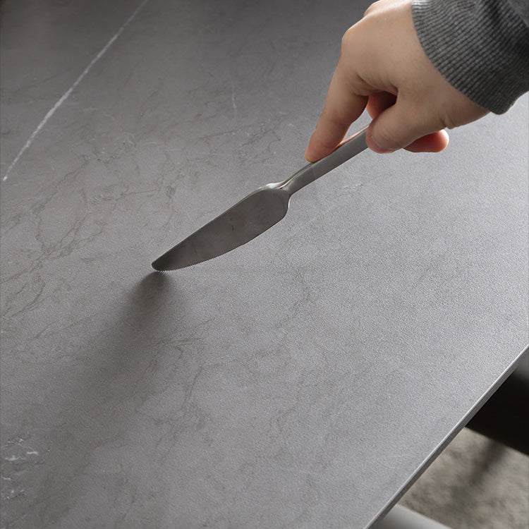 Modern 1/4/5/6/7 Pieces Dining Set Sintered Stone Dining Table with Leather Chairs Clearhalo 'Dining Room Sets' 'Dining Tables & Seating' 'dining_room_set' 'furn' 'furn_dining_room_set' 'Furniture' 'furniture_dining_room_set' 'Kitchen & Dining Furniture' 4940883