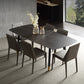 Modern 1/4/5/6/7 Pieces Dining Set Sintered Stone Dining Table with Leather Chairs 7 Pieces: Table, 6 Chairs Clearhalo 'Dining Room Sets' 'Dining Tables & Seating' 'dining_room_set' 'furn' 'furn_dining_room_set' 'Furniture' 'furniture_dining_room_set' 'Kitchen & Dining Furniture' 4940887