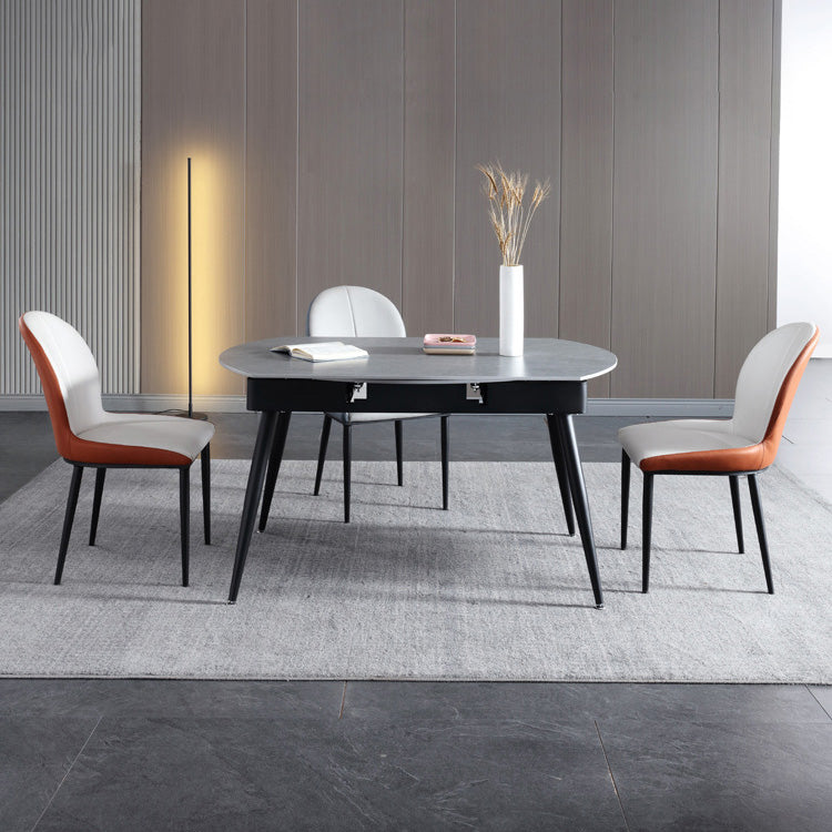 Modern 1/4/5/7 Pieces Dining Set Sintered Stone Dining Table Set for Home 4 Pieces: Table, 3 Chairs Clearhalo 'Dining Room Sets' 'Dining Tables & Seating' 'dining_room_set' 'furn' 'furn_dining_room_set' 'Furniture' 'furniture_dining_room_set' 'Kitchen & Dining Furniture' 4940902