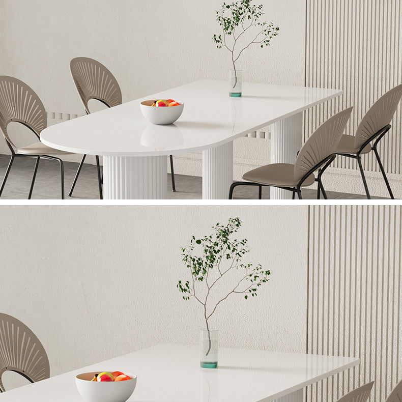 Modern 1/2/4/5 Pieces Dining Set Rectangle Stone Dining Table for Dining Room Clearhalo 'Dining Room Sets' 'Dining Tables & Seating' 'dining_room_set' 'furn' 'furn_dining_room_set' 'Furniture' 'furniture_dining_room_set' 'Kitchen & Dining Furniture' 4940922