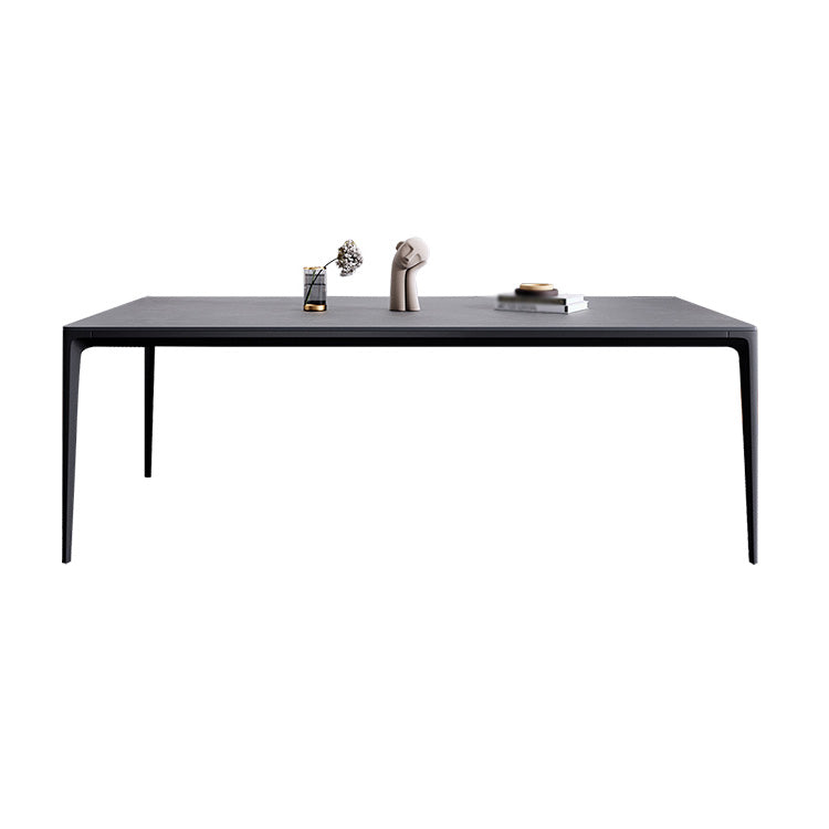 Modern 1/4/5/6 Pieces Aluminium Dinette Set with Sintered Stone Top Dining Table Set Grey 71"L x 35"W Clearhalo 'Dining Room Sets' 'Dining Tables & Seating' 'dining_room_set' 'furn' 'furn_dining_room_set' 'Furniture' 'furniture_dining_room_set' 'Kitchen & Dining Furniture' 4940941